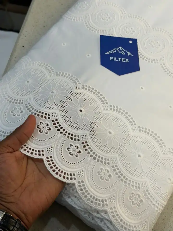 Ivory Mina’s Loom floral border fabric